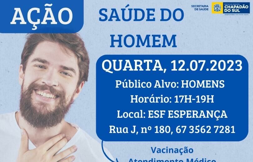 Imagem de compartilhamento para o artigo Prefeitura de Chapadão do Sul promove evento Saúde do Homem para cuidados da MS Todo dia